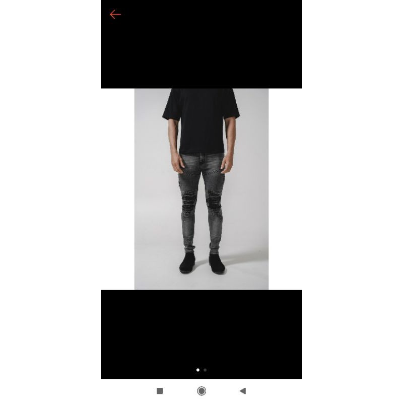 Celana Uprise Denim Dusty Grey celana jeans denim biker