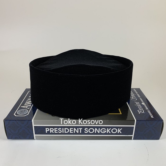 Peci Songkok Kopiah Susun AWANG AC Hitam Polos GROSIR