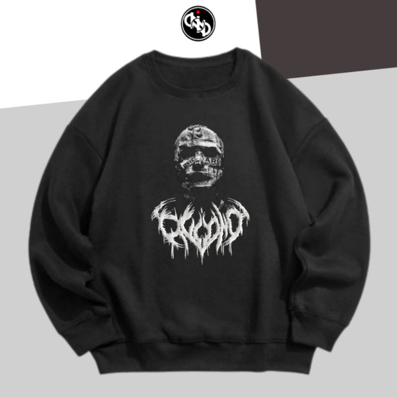 QUINNO - Sweater Crewneck Metal Skull - Crewneck Pria Wanita Q006