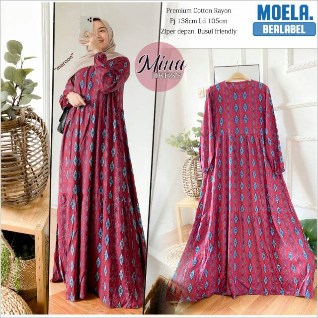 Dress mina busui friendly ORI by #moela hijab