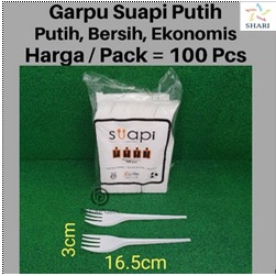 

Garpu Suapi Putih / Garpu Plastik Putih / Garpu Putih/ Garpu Makan Putih