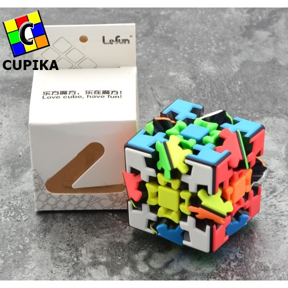 Rubik 3x3 Gear Lefun V2 Sclupture Timbul Magic Cube