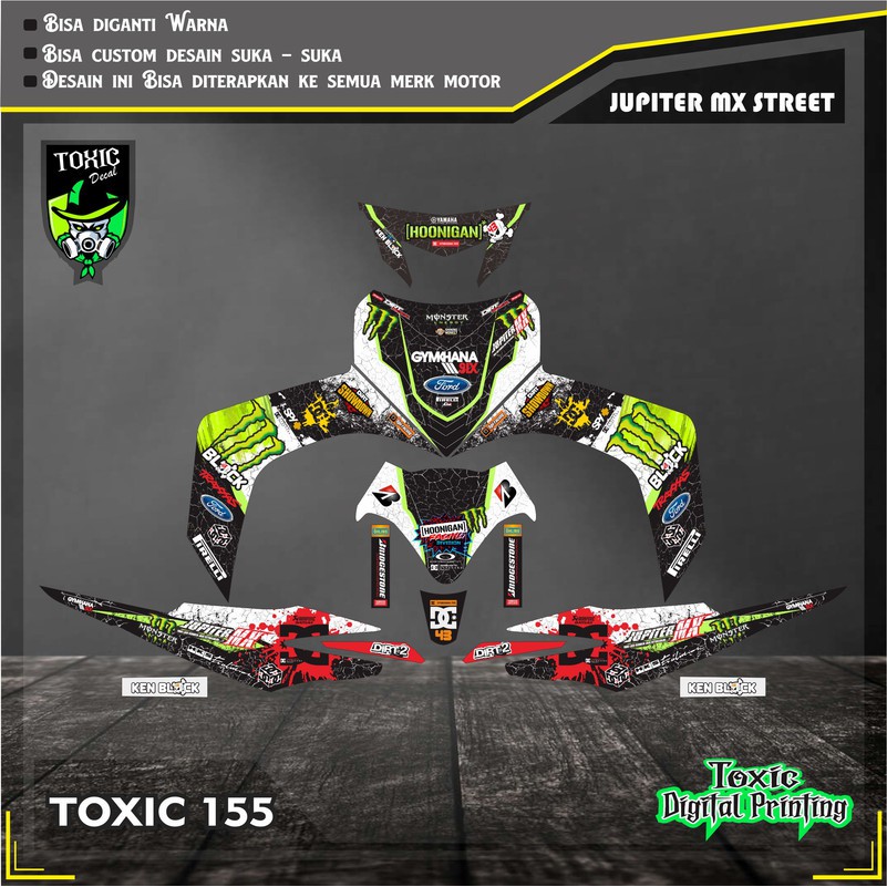 Sticker Decal YAMAHA MIO SPORTY MONSTER HITAM PUTIH