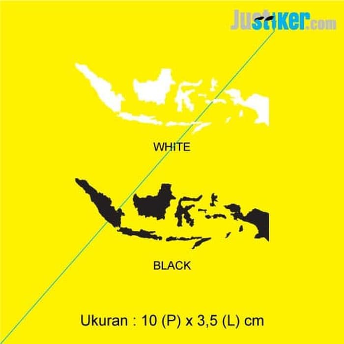 

Sticker Peta Indonesia Map 10X3,5Cm - Hitam