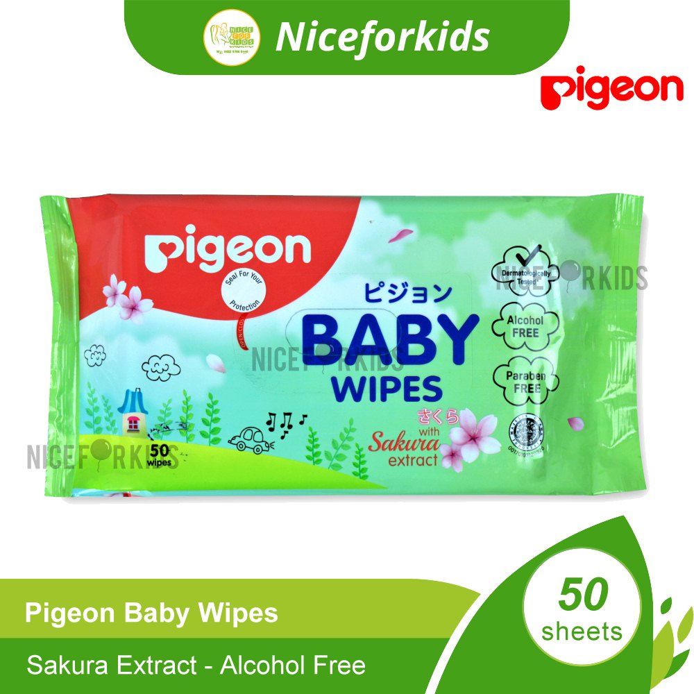 Pigeon Baby Wipes Sakura 50's / Tisu Basah Bayi Sakura 50's