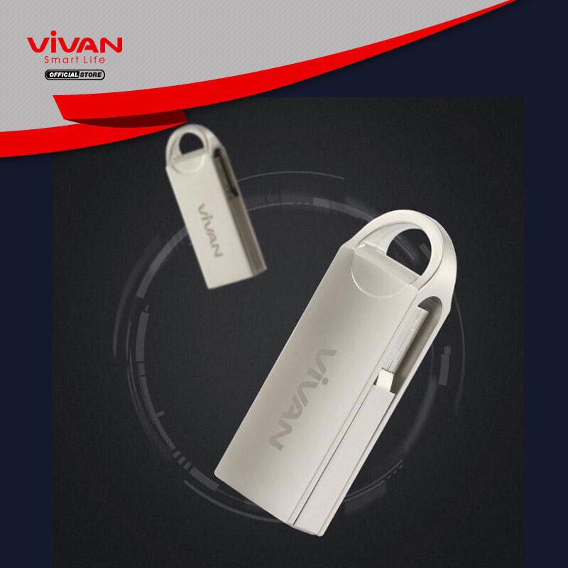 VIVAN Flashdisk 8GB/16GB Pearl Nickel Silver - Garansi Resmi 1 Tahun