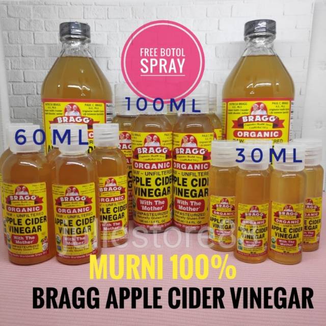 -FREE BOTOL SPRAY-  BRAGG Apple Cider Vinegar - Cuka Apel (PURE)