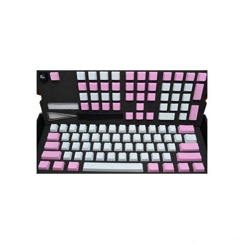 Ducky Keycaps Set PBT Engraved - Black White Pink Yellow 104 Keys