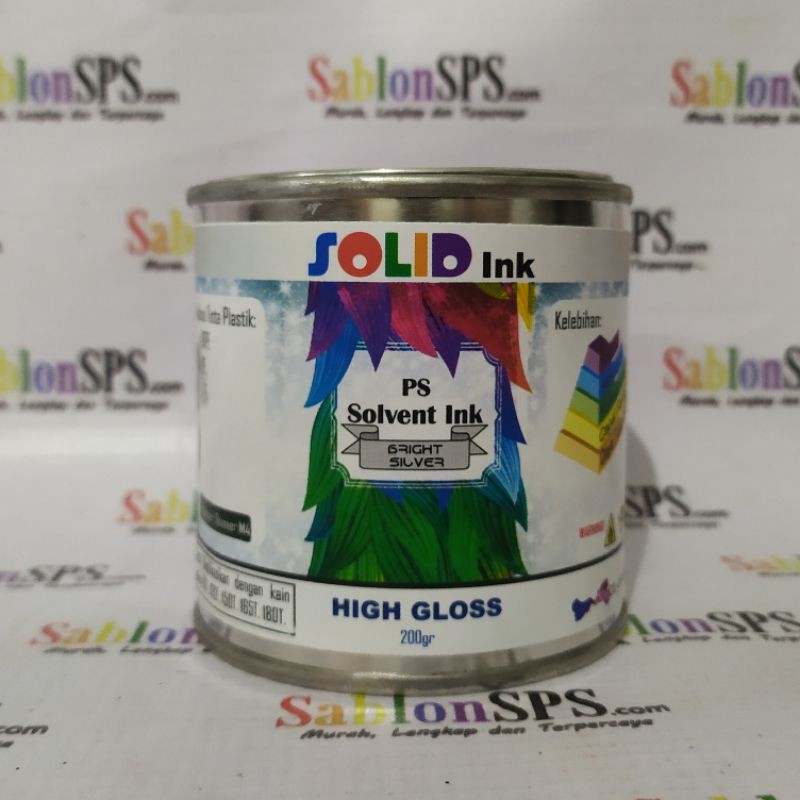 TINTA SABLON PLASTIK 200GR BRIGHT SILVER HDPE PE PP BASIS MINYAK SOLVENT