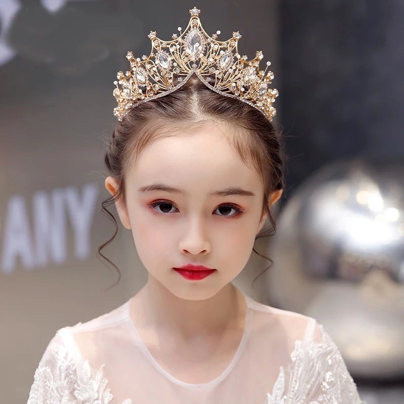 Mahkota Tiara Kristal Berlian Imitasi Adjustable Gaya Vintage Untuk Pengantin Wanita