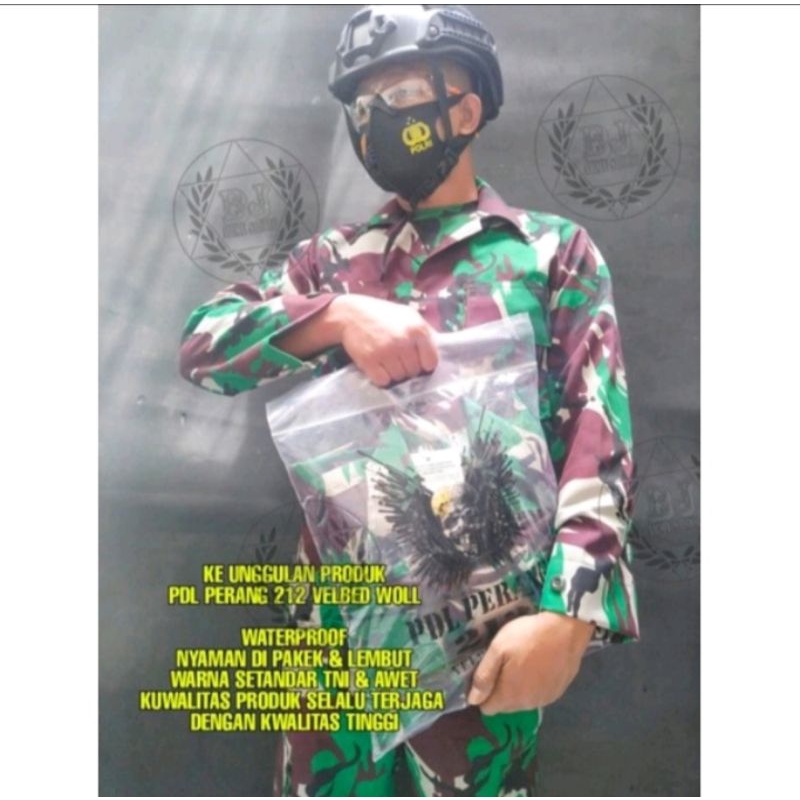 Baju pdl velbed 2121/Baju pdl malipinas TNI/anti air/Waterproof