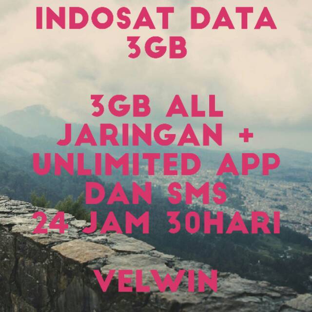 PAKET DATA INTERNET 3GB INDOSAT (BACA RINCIAN PRODUKNYA)