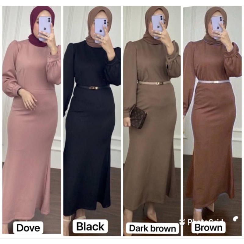 [TERLARIS] Gamis Viral Polos Syakila Free Belt Terbaru 2023//Gamis Polos Viral Premium