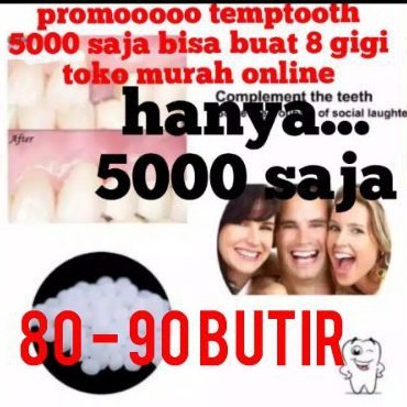 PROMO TERMURAH KURLEB 100 BUTIR TEMPTOOTH GEL UNTUK BUAT GIGI PALSU / MENAMBAL GIGI BOLONG JADI LEM