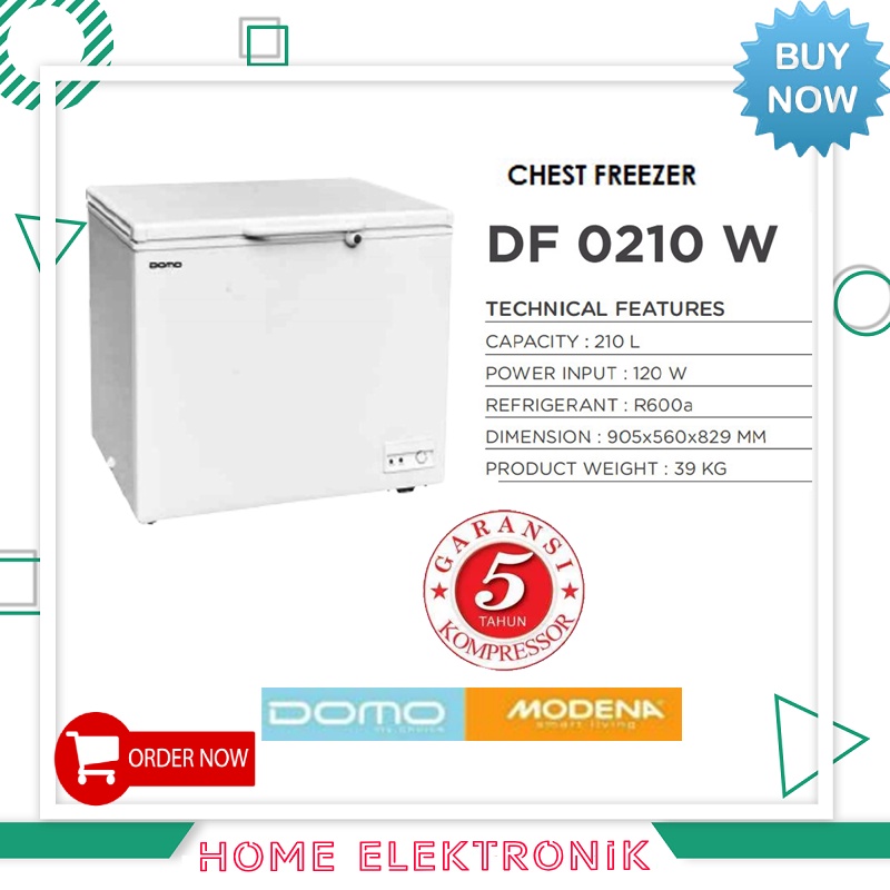 CHEST FREEZER DOMO BY MODENA TYPE DF-0210 W-FREEZER BOX