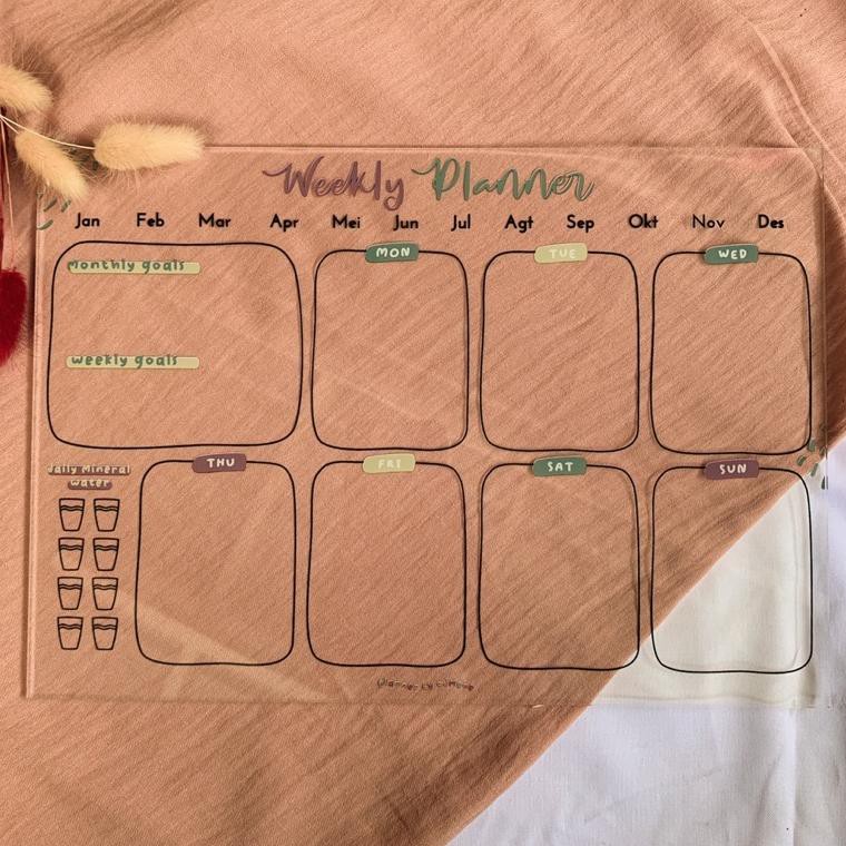 

Wpk07⭐ Acrylic Weekly Planner/ To Do List / Monthly Planner / Weekly Planner Akrilik [makassi.]⭐