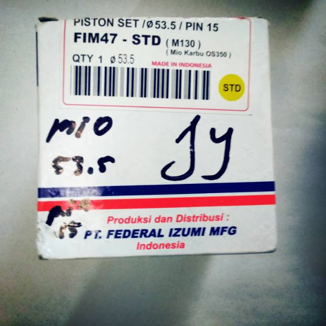 Piston kit seher set mio xb std 53.5 fim