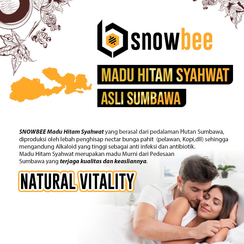 MADU HITAM SYAHWAT SUMBAWA 1KG | SNOWBEE MADU HITAM MURNI SUMBAWA