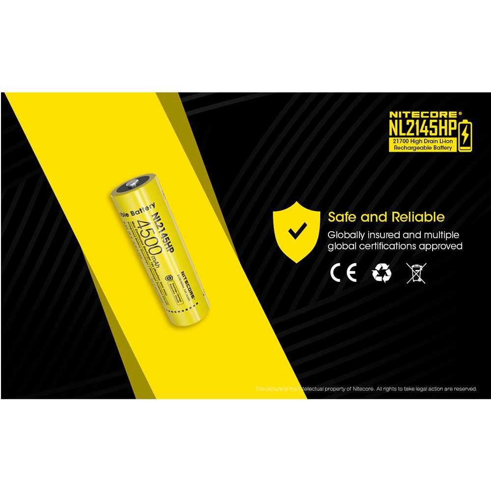 Paling Dicari ! NITECORE 21700 Baterai Li-ion 4500mAh 3.6V 15A - NL2145HP