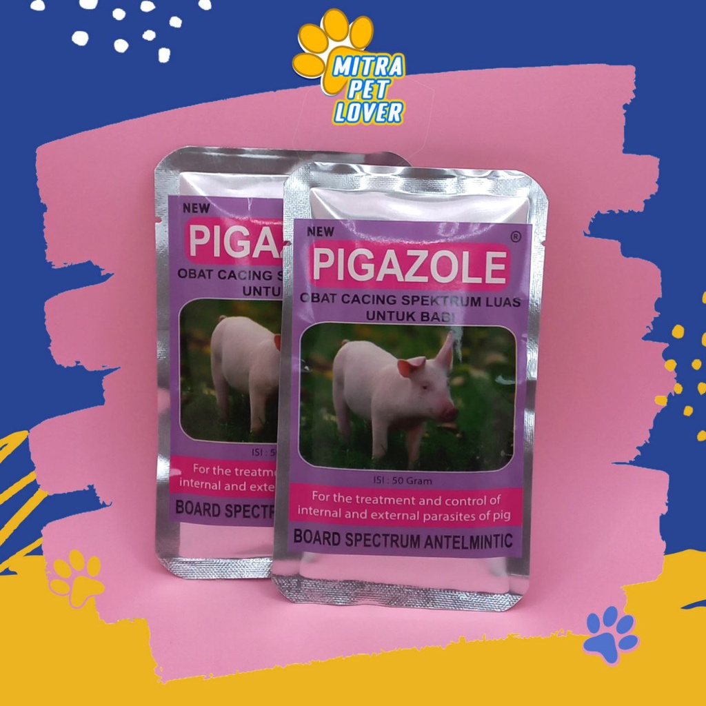 OBAT CACING BABI - PIGAZOLE SERBUK 50 GRAM ORIGINAL - BUBUK ANTI CACING PITA, GILING, HATI, PARU, MATA, LAMBUNG &amp; PARASIT PIG AMPUH EFEKTIF - MURAH GARANSI KUALITAS ASLI - PET ANIMAL TAMASINDO OBAT KESEHATAN &amp; VITAMIN TERNAK HEWAN MITRAPETLOVER