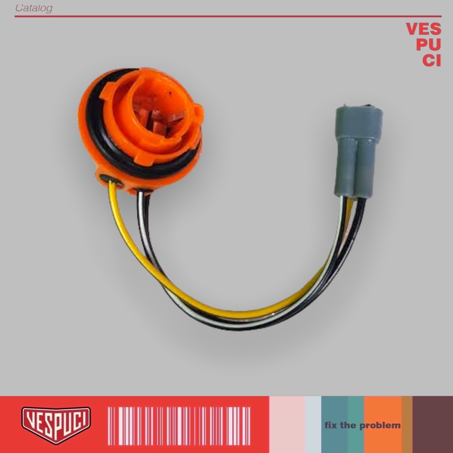 Soket Lampu Belakang / Wirring Harnes Original Piaggio For Vespa LX 150 Karbu Italy / LX 125 Karbu V