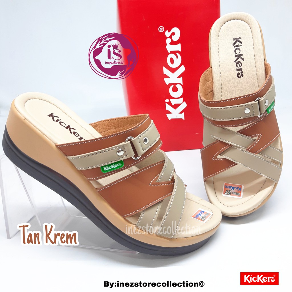 WEDGES SANDAL WANITA KICKERS TERBARU KODE SLP 12 MURAH HARGA GROSIR