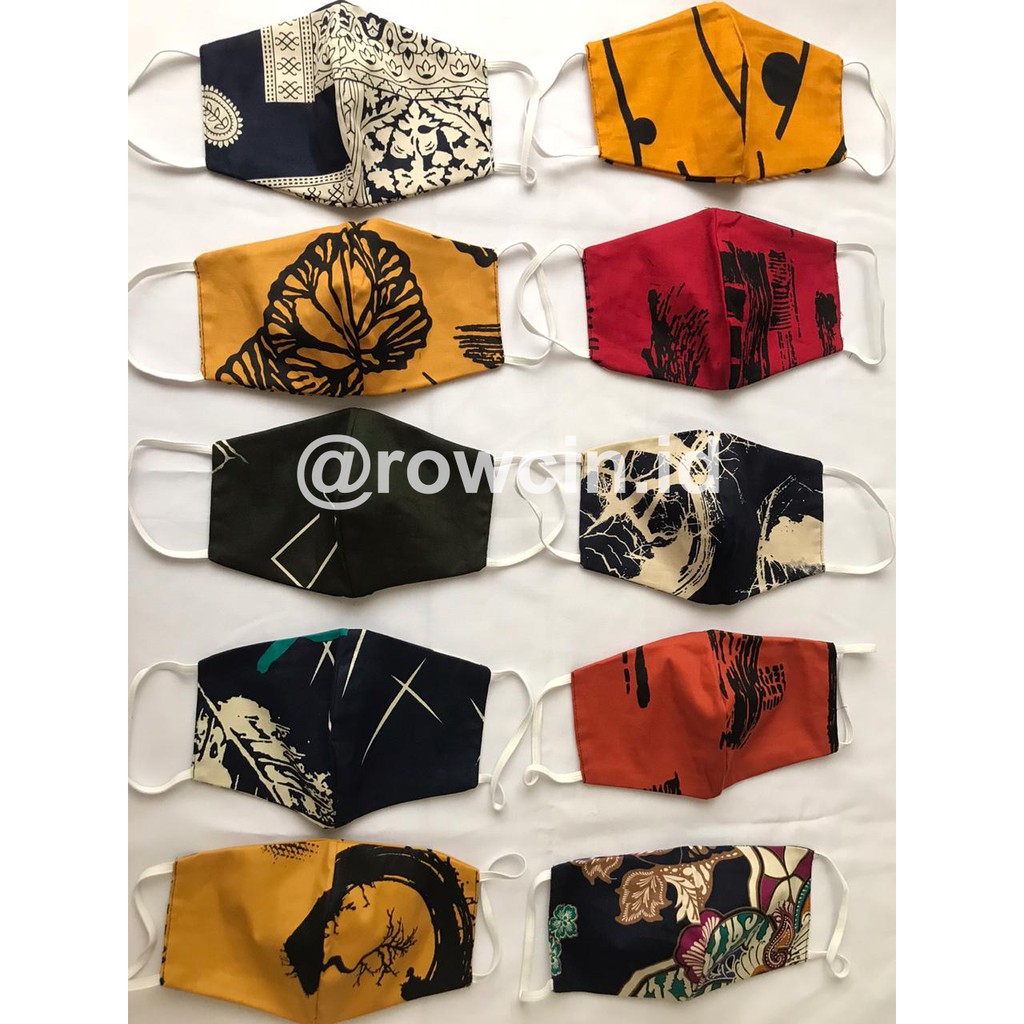 MASKER KAIN BATIK (BAHAN KATUN) 3 PLY