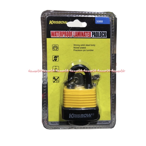 Krisbow Waterproof 30mm Laminated Padlock Gembok Untuk Outdoor Luar Ruangan Anti Karat Tahan Air Padlock Blue Yellow Gembok Ukuran 3cm Warna Biru Kuning Kris Bow