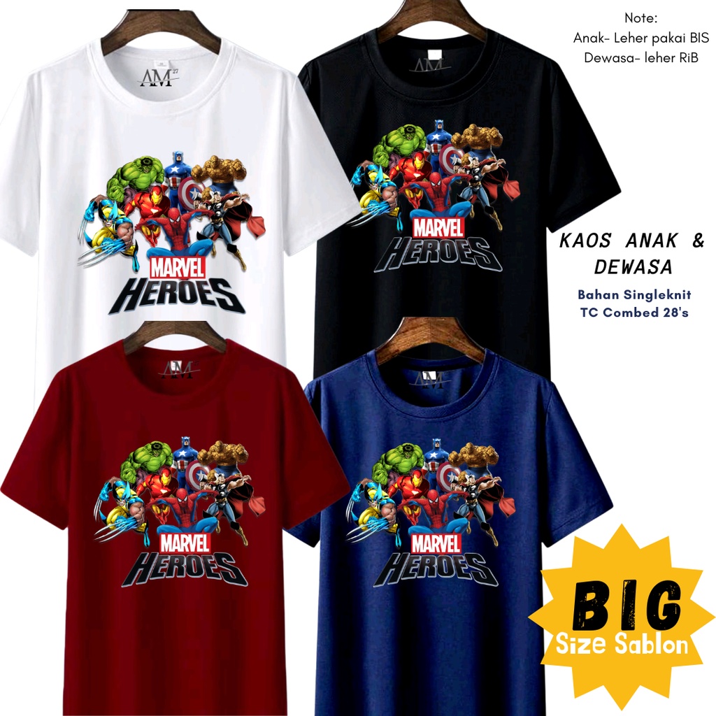 BAJU ANAK COWOK 1-12 Tahun - Remaja - Dewasa - JUMBO HEROES (Gambar Besar)