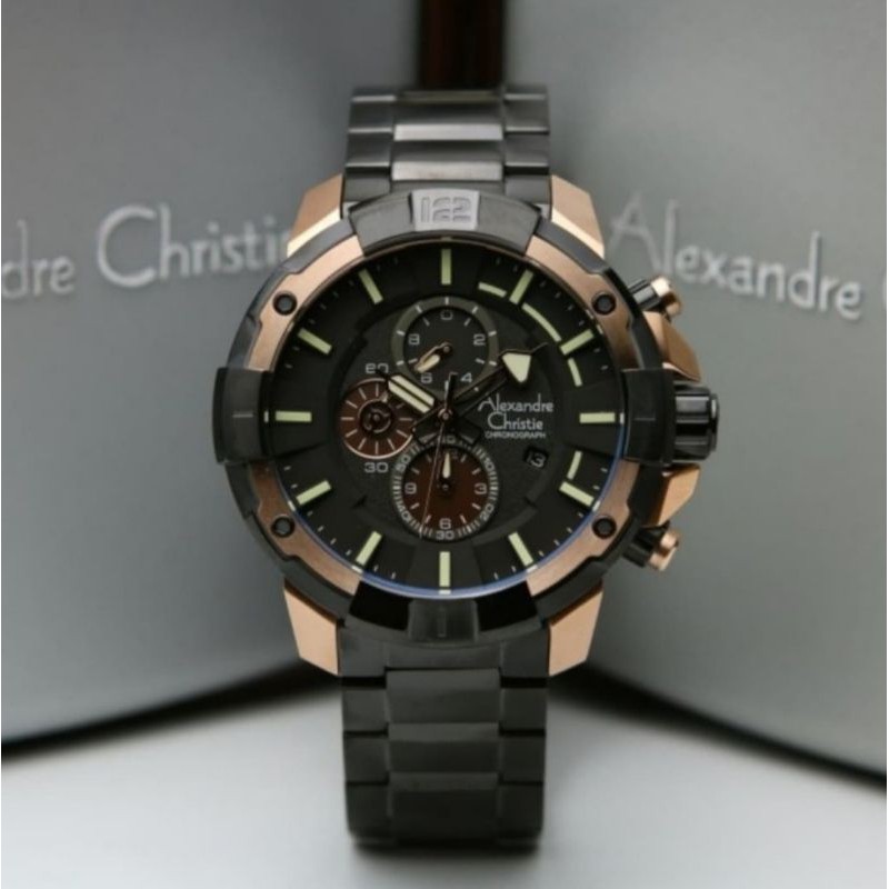 ALEXANDRE CHRISTIE AC 6551 MC ROSEGOLD BLACK AC6551 PRIA ORIGINAL