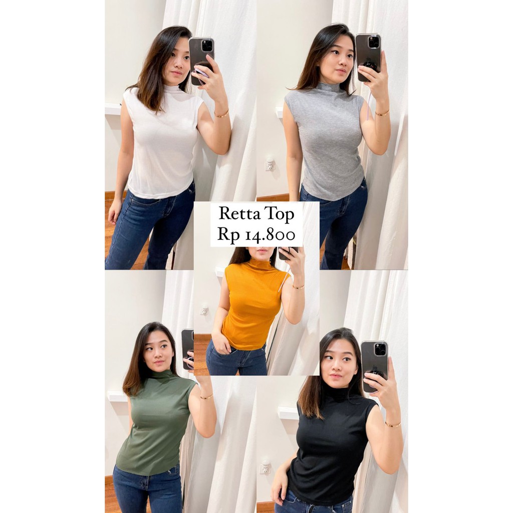 Retta Top fashion wanita / atasan rib wanita / atasan kensi fashion