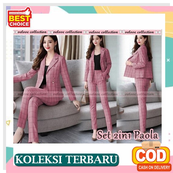 Blezer Wanita Erlindaw Collection One Set Cardigan One Set Outer 2 In 1 Inara Ity Crep Ori One Set L