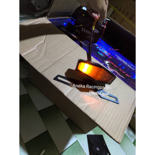 Stoplamp rx king cb yb thunder custom lain2 led 3 in 1 satu set dudukan plat nomor