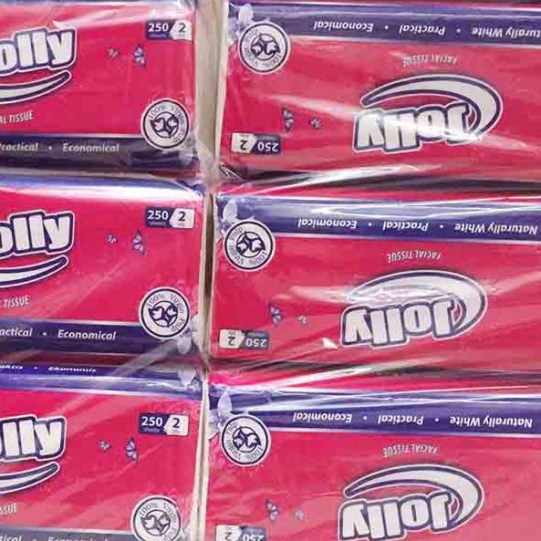 ☝ JOLLY (4 PCS) 250 SHEETS TISSUE TISU FACIAL SOFT PACK 2 PLY ▼