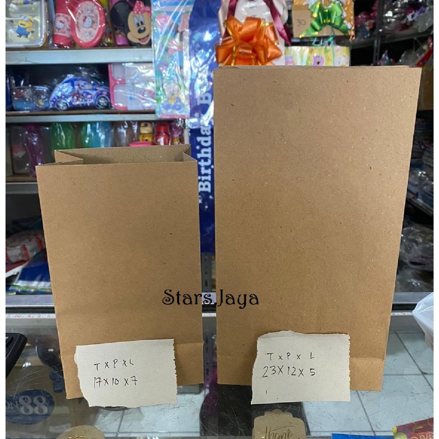 

paper bag coklat tanpa tali / kantong kertas coklat