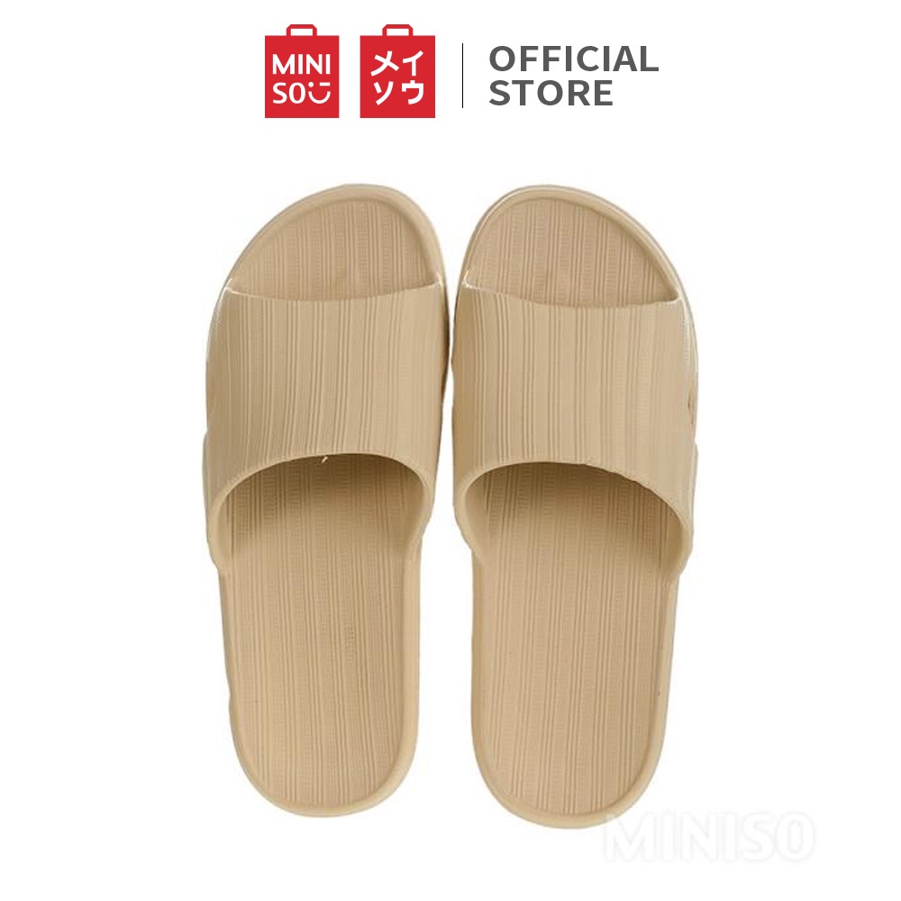 MINISO official flip flop Sandal kamar mandi wanita berbahan empuk kotak-kotak-N card,41-42