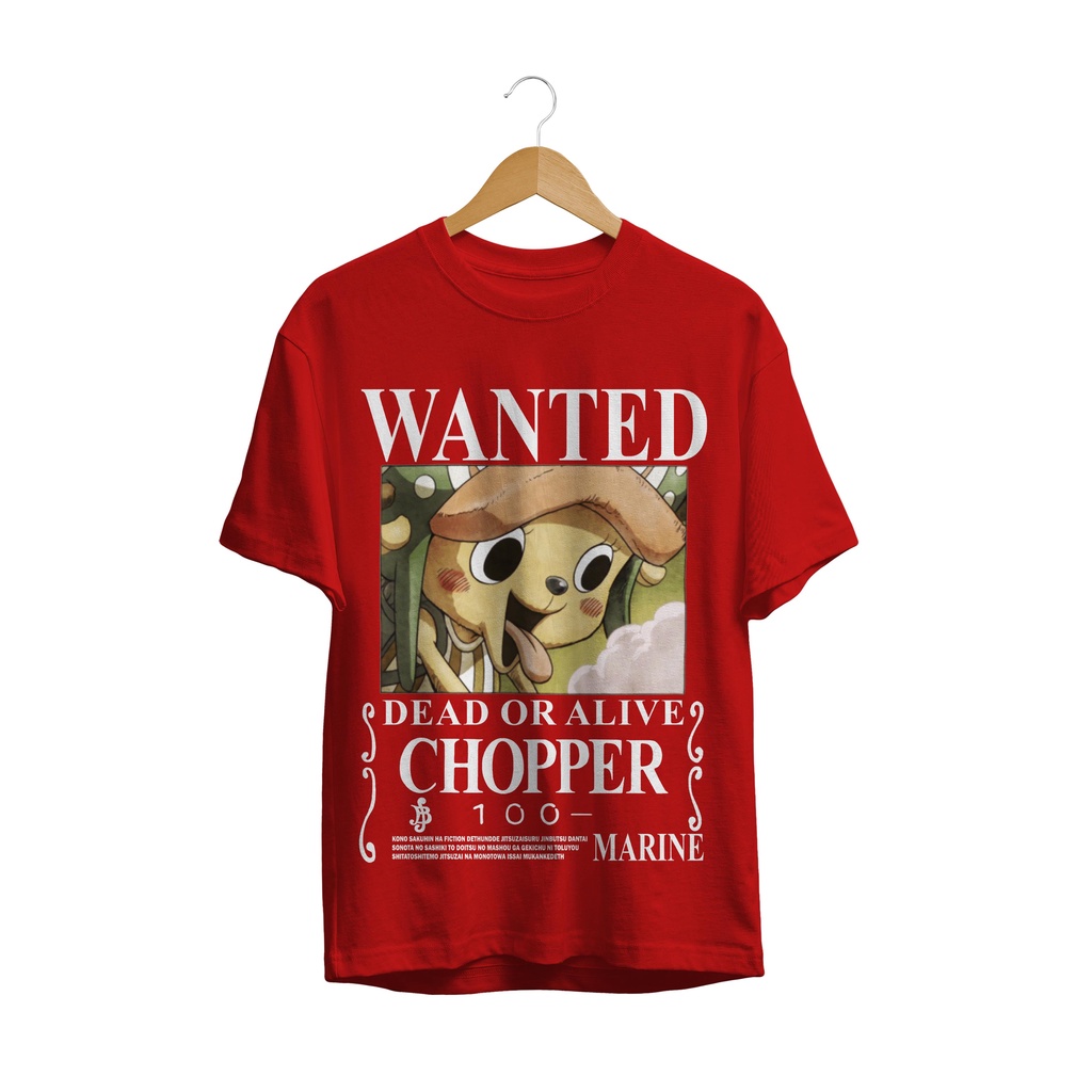 T-SHIRT BAJU ANIME ONE PIECE CHOPPER WANTED