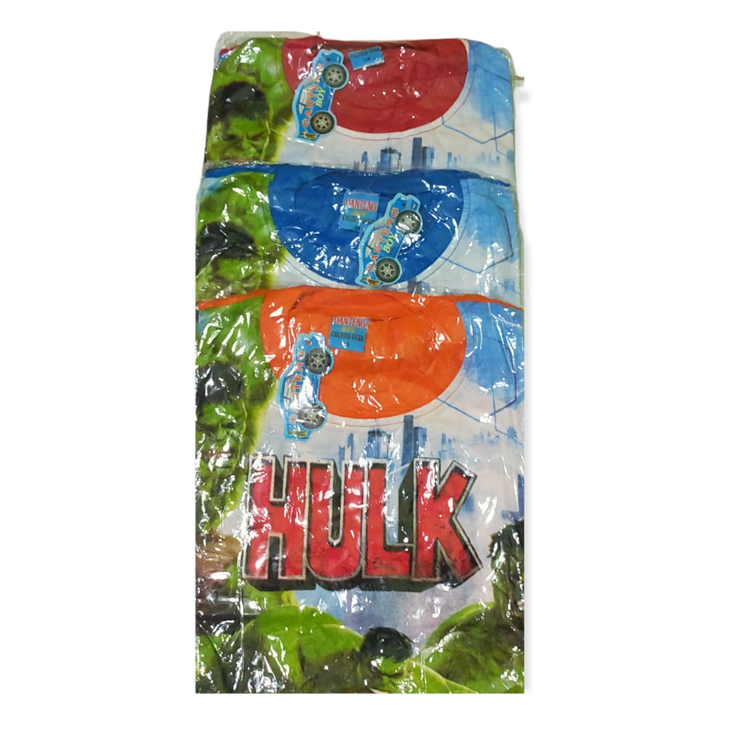 Baju Anak Laki - Laki Bergambar Karakter Super Hero Hulk  Printing / Setelan Anak Laki  Kereen / Baju Anak Laki Umur 2 - 10 Tahun-2