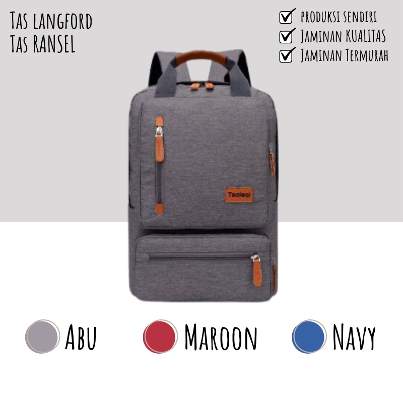 Tas Ransel - Backpack Punggung Bahu Model Kekinian Terbaru Model Casual Laptop 14 Inch Sekolah Kerja Kuliah Murah Pria Wanita Cewek Cowok 002