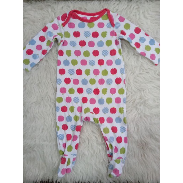 Baju Jumper Romper Anak Bayi Cewek Cowok Ukuran Size 50 60 Usia New Born 0 3 6 bulan-Apel