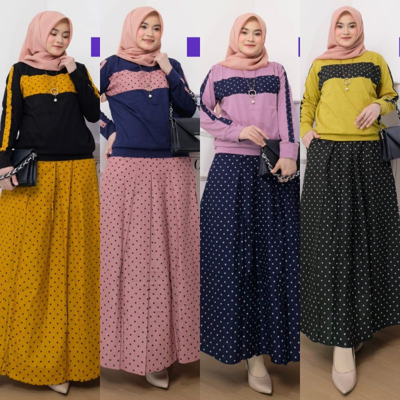 Ditya setelan rok / kaos combed original premium / ori by sancaka