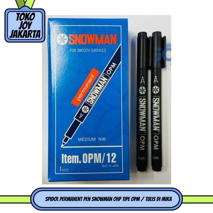 

Spidol Permanent Pen Snowman OHP tipe OPM / tulis di mika