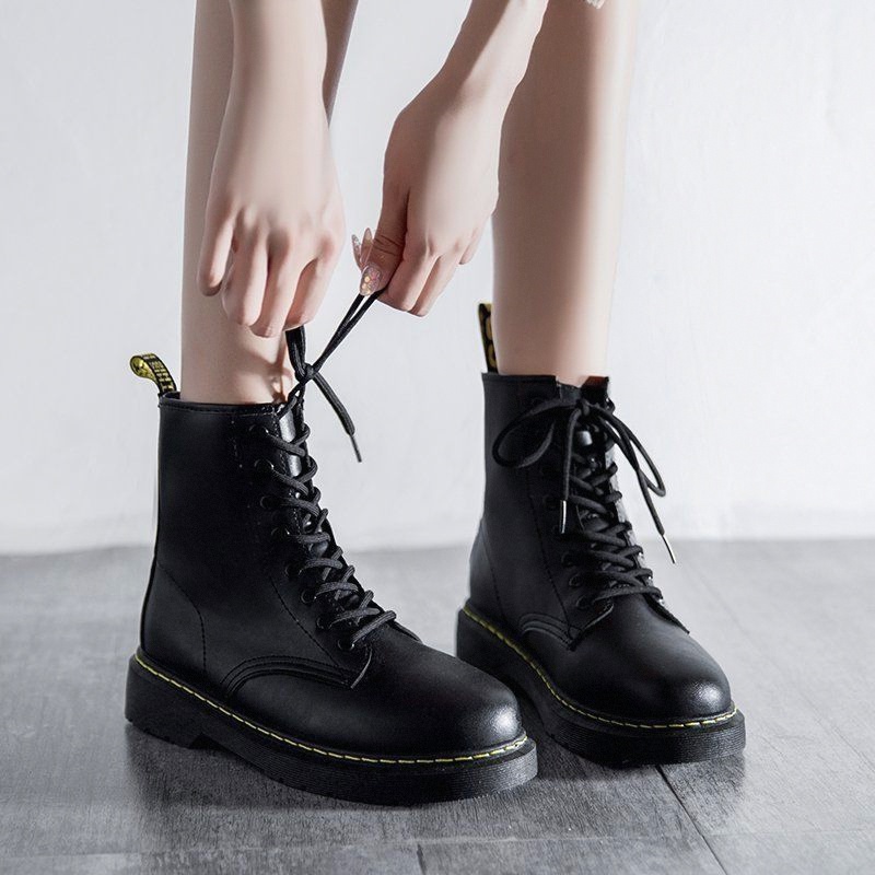 PINKEY P014 Sepatu Boots Wanita Kulit Putih Premium Quality