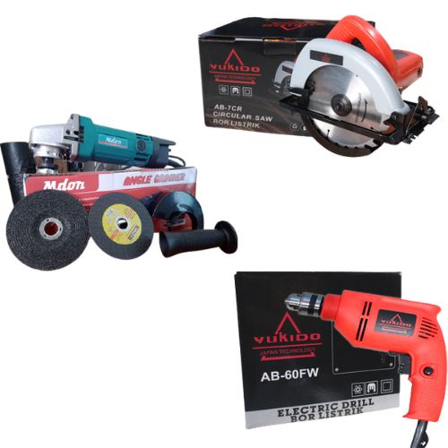 PAKET TUKANG KAYU MESIN GERGAJI KAYU LISTRIK CIRCULAR SAW KAIROS+MESIN GERINDA TANGAN 4* KAIROS+MESI