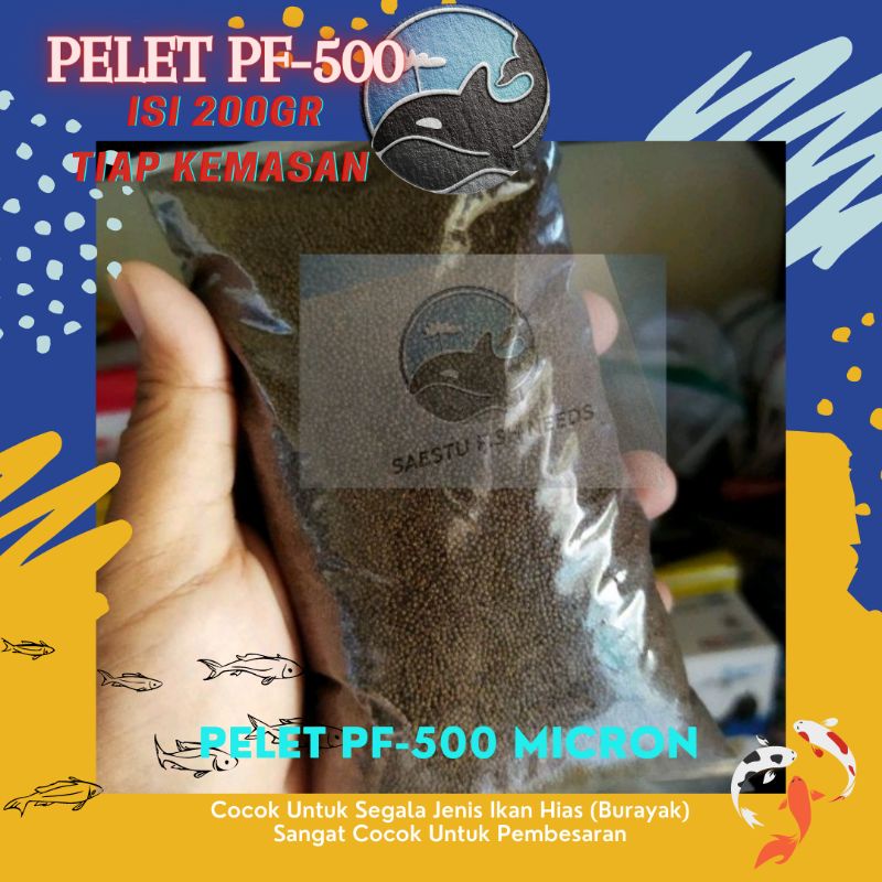 Pakan PF 500 Pelet PF500 Ikan Guppy Cupang Pembesaran Terjangkau Repack