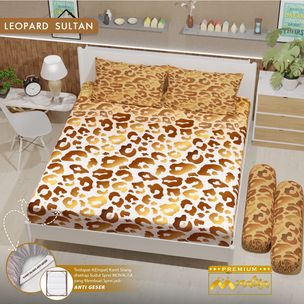 (Bisa COD) Sprei MONALISA Queen King Set 160 180 200 160x200 180x200 200x200 No 1 2 Tinggi 20 T20 As