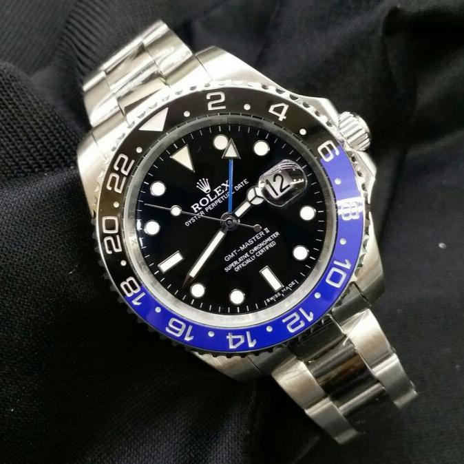Super Sale JAM TANGAN COWOK ROLEX OYSTER GMT MASTER II BATMAN Ready Stock