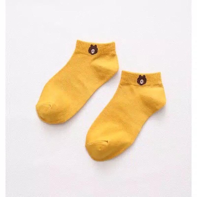 Kaos Kaki Cute Kaos Kaki Motif Kaos Kaki Semata Kaki K1 CAHAYA-Kuning