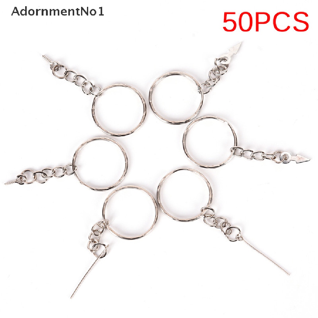 (AdornmentNo1) 50pcs Ring Gantungan Kunci Diameter 25MM Warna Silver