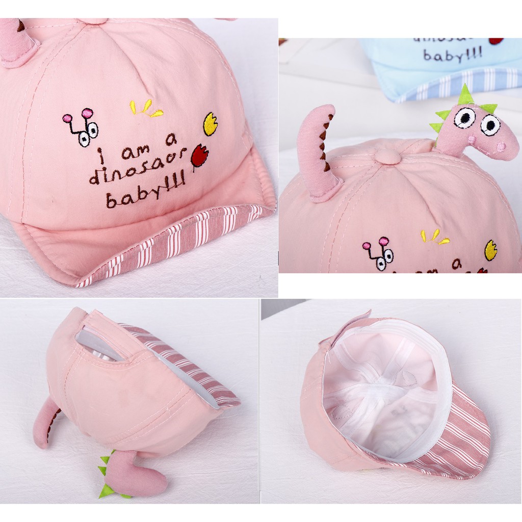 Topi baseball bayi/topi anak import motif I am a dinosaur baby